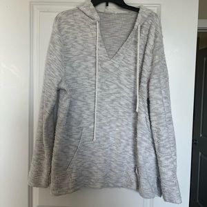 LOFT Outlet Gray and White Heathered Sweatshirt - XL
